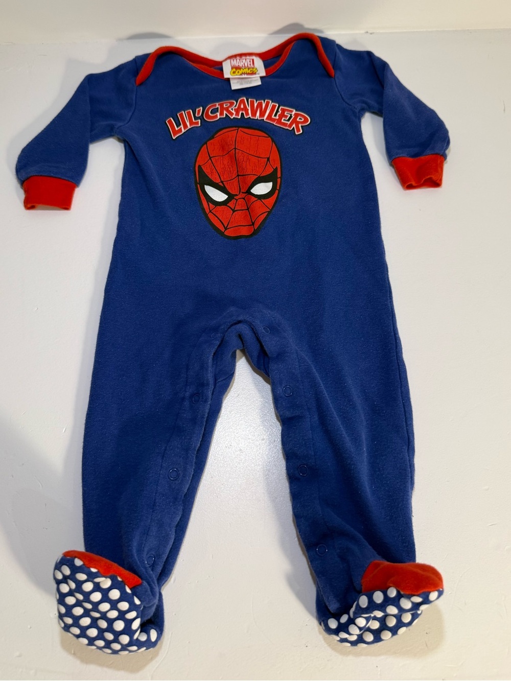 Marvel Comics Spider-Man Lil Crawler Footed One Piece 6-12M